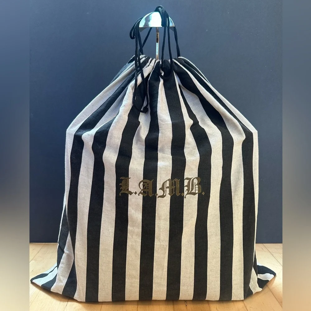 Rare L.A.M.B. Gwen Stefani "Kingston" Lipstick Tote + Stripped Cloth Bag - Picture 2 of 15